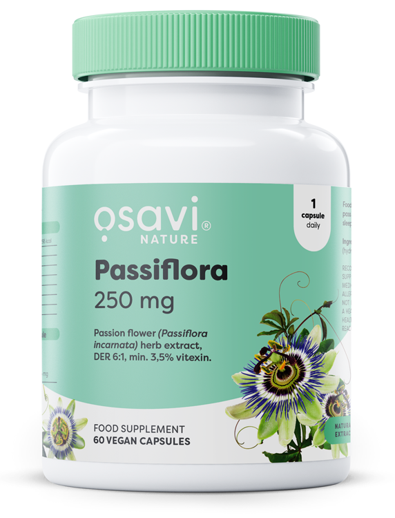 Osavi Passiflora 250mg Supports Healthy Sleep and Soothes Nervous Tension 60 Vegan Capsules