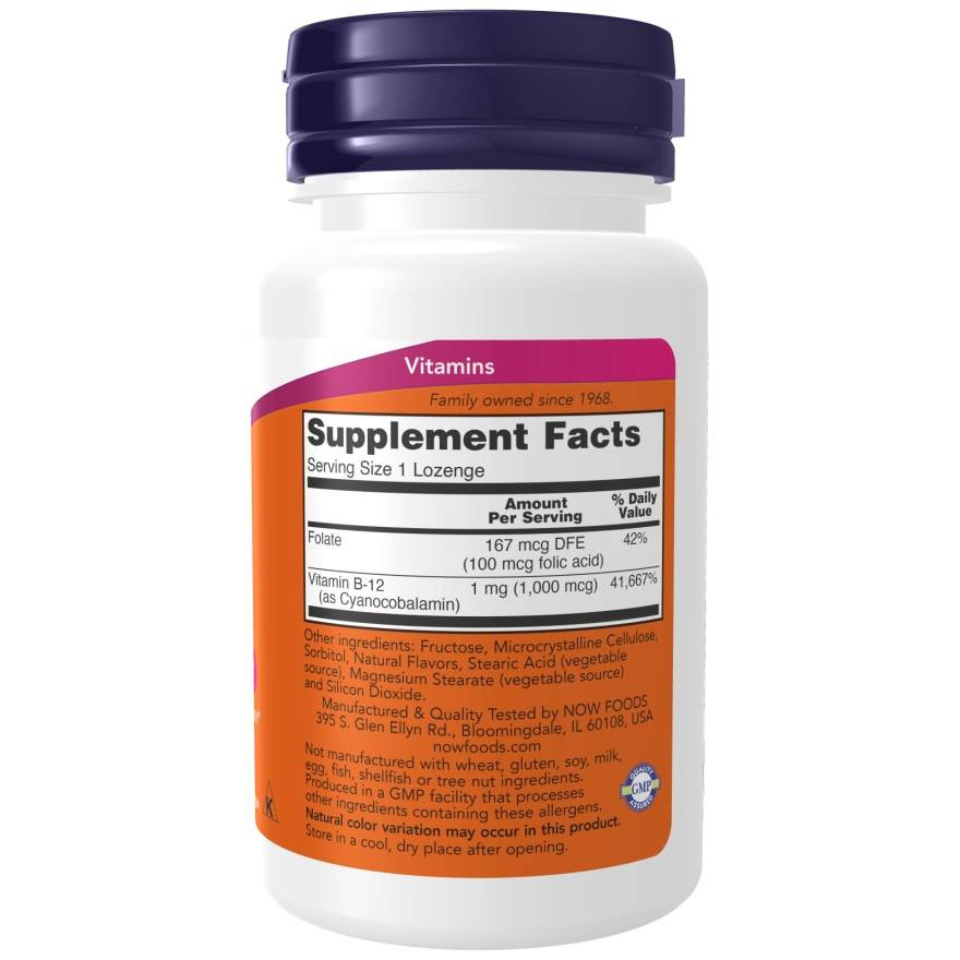 Now Foods Vitamin B-12 1000mcg Wspiera Układ Sercowo-Naczyniowy 100 Tabletek