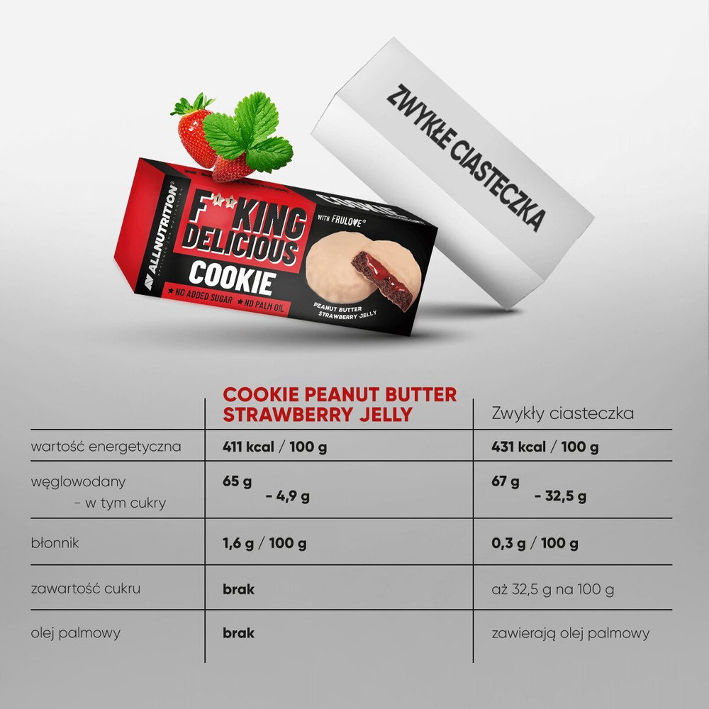 Allnutrition Fitking Delicious Cookie Peanut Butter Strawberry Jelly  128g