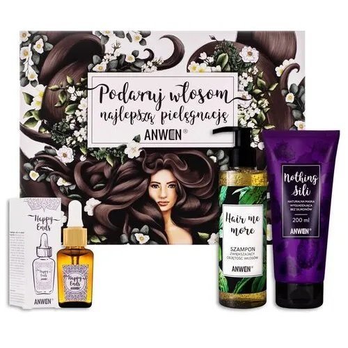Anwen Gift Set Zestaw Kosmetyków do Pielęgnacji Włosów Szampon Maska Serum na Końcówki 1 Sztuka Best Before 31.10.25