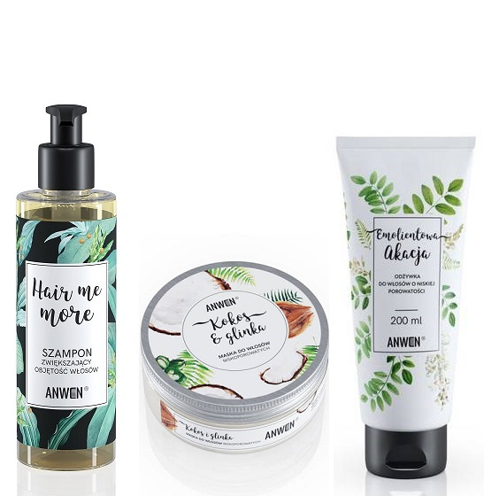 Anwen Set for Low Porosity Hair Shampoo + Emollient Conditioner + Mask