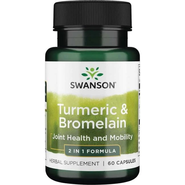 Swanson Turmeric & Bromelain Wspomaga Stawy i Procesy Trawienne 60 Kapsułek