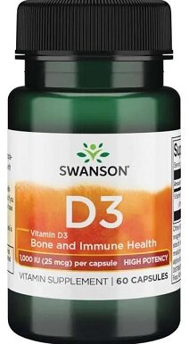 Swanson Vitamin D-3 1000 IU 60 Capsules