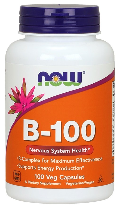 Now Foods Vitamin B-100 Complex Supports Nervous and Immune Systems 100 Capsules