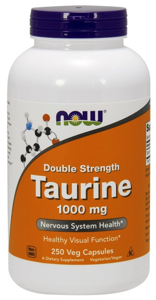 Now Foods Taurine 1000mg Double Strength Wspiera Zdrowe Widzenie 250 Kapsułek