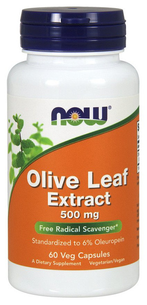 Now Foods Olive Leaf Extract 500mg Wspiera Układ Sercowo-Naczyniowy 60 Kapsułek