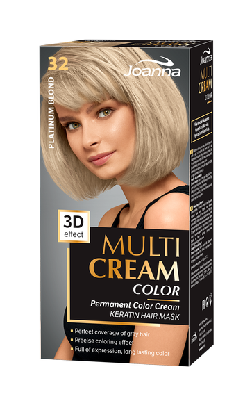 Joanna Multi Cream Permanent Intensive Color Paint Care Gloss Platinum Blonde 32