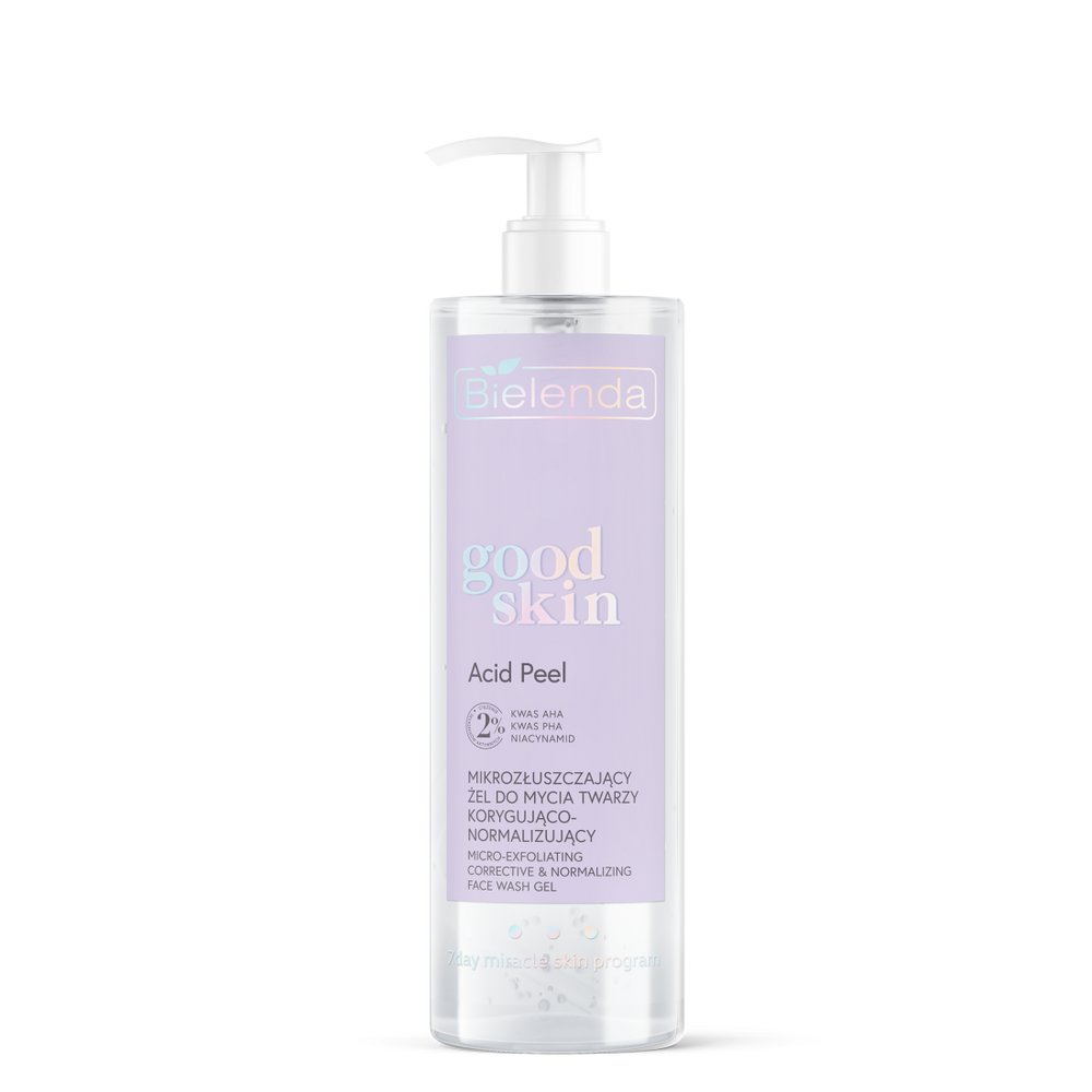Bielenda Good Skin Acid Peel Correcting and Normalizing Micro-Exfoliating Face Cleansing Gel with AHA PHA 190g