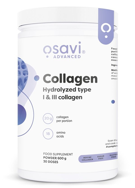 Osavi Peptydy Kolagenowe Hydrolizowany Typ 1 i 3 na Skórę i Stawy 600g