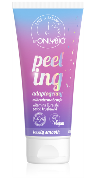 Onlybio Peeling Adaptogenny do Twarzy Mikrodermobrazja z Witaminą C Reishi i Pestkami Truskawki 75ml