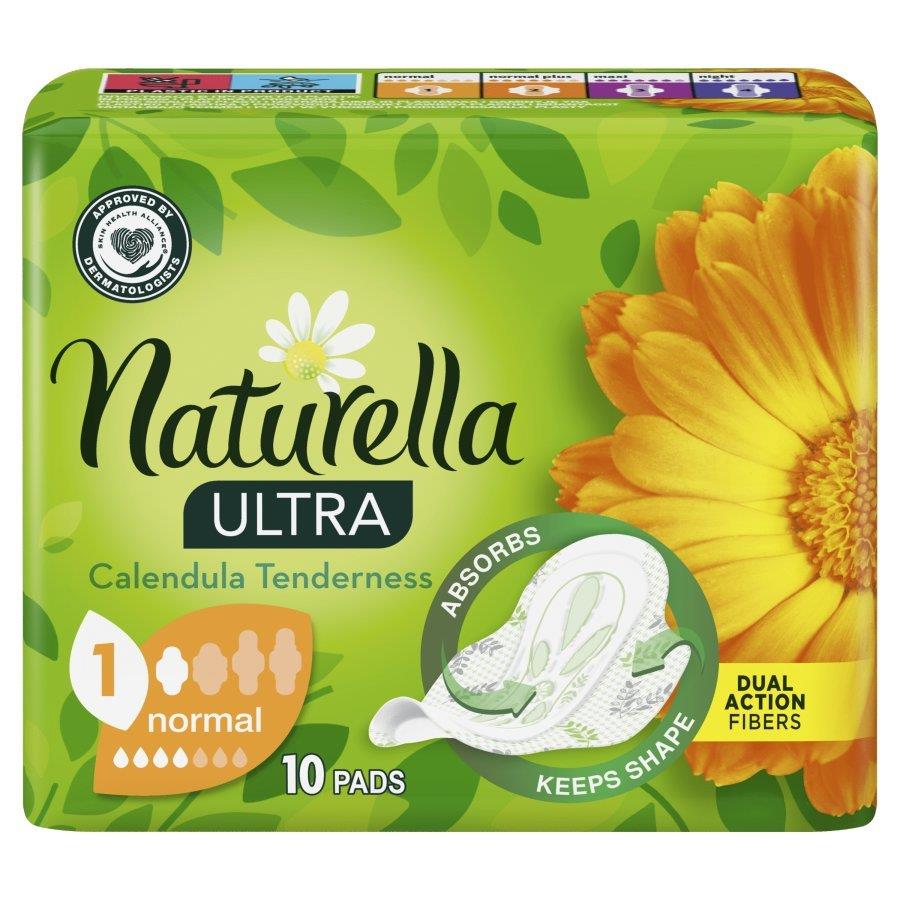 Naturella Ultra Normal Podpaski ze Skrzydełkami z Ekstraktem z Nagietka 10 Sztuk