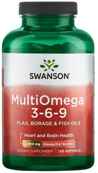Swanson MultiOmega 3-6-9 Flax & Borage & Fish Oils 120 Kapsułek