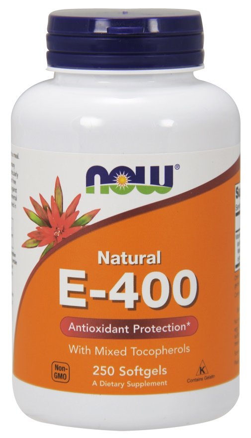 Now Foods Vitamin E-400 Natural Mixed Tocopherols Supports the Body's Immunity 250 Softgels