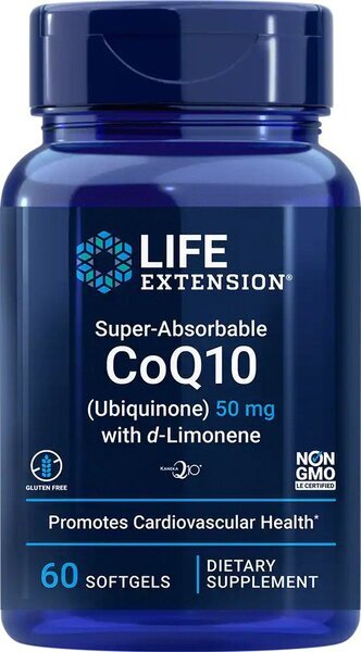 Super-Absorbable CoQ10 (Ubiquinone) with d-Limonene, 100mg - 60 softgels