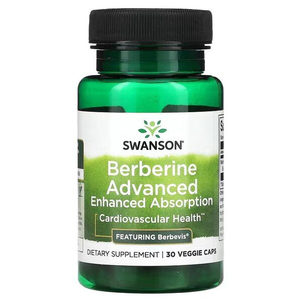 Swanson Berberine Advanced Enhanced Absorption Supports Metabolism and Heart 30 Capsules