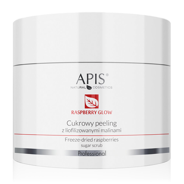 Apis Raspberry Glow Sugar Peeling with Freeze-Dried Raspberries for All Skin Types 220g