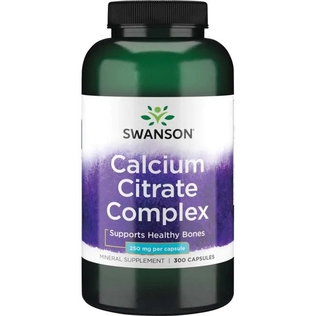 Swanson Calcium Citrate Complex 250mg Wspiera Zdrowie Kości 300 Kapsułek