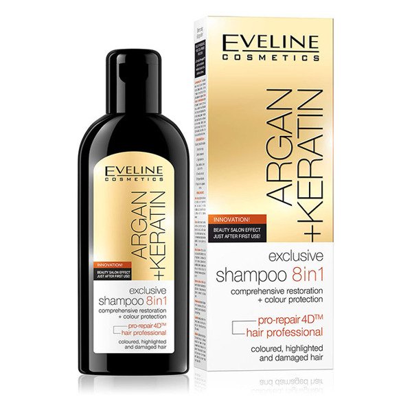 Eveline Exclusive Argan+Keratin Szampon do Włosów Farbowane Włosy 8w1 150ml