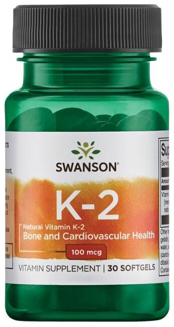 Swanson Vitamin K-2 Natural 100mcg 30 Softgels