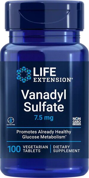 Vanadyl Sulfate, 7.5mg - 100 vegetarian tabs