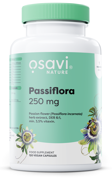 Osavi Passiflora 250mg Supports Healthy Sleep and Soothes Nervous Tension 120 Vegan Capsuls