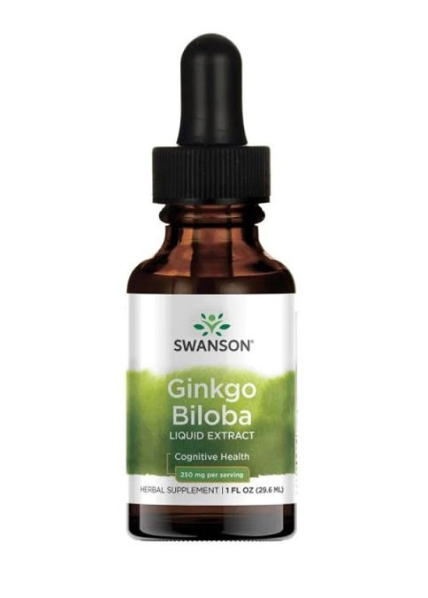 Swanson Ginkgo Biloba Liquid Extract 250mg Pamięć i Koncentracja 29ml