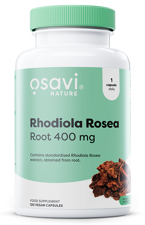 Osavi Rhodiola Rosea Root 400mg Łagodzi Stres i Napięcie Nerwowe 120 Kapsułek