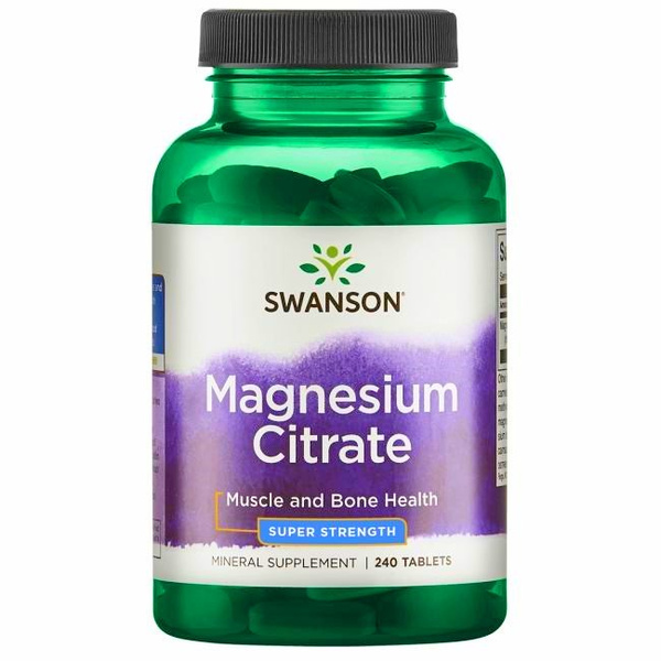 Swanson Magnesium Citrate 225mg Super-Strength 240 Tablets