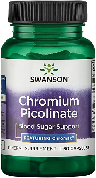 Swanson Chromium Picolinate Featuring Chromax 200mcg Chrom 60 Kapsułek
