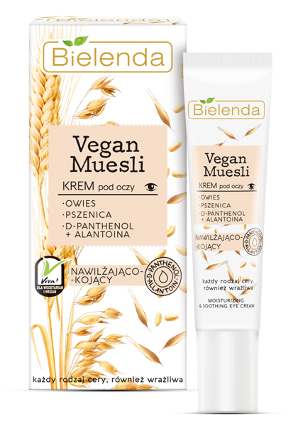 Bielenda Vegan Muesli Krem pod Oczy Nawilżająco Kojący Pszenica Owies Alantolina 15ml