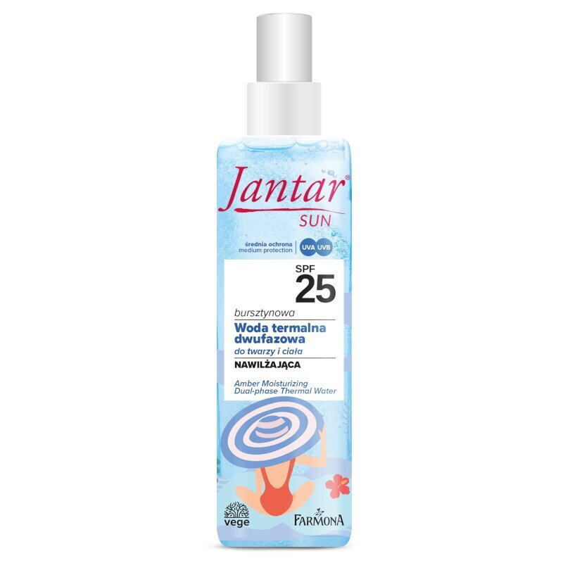 Jantar Sun Amber Moisturizing Two-Phase Thermal Water for Face and Body SPF 25 200ml