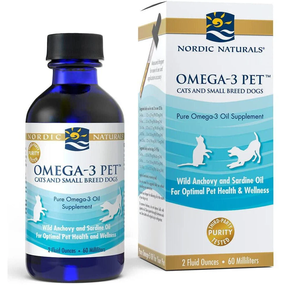 Nordic Naturals Omega-3 Pet Codzienna dawka Kwasów Omega-3 dla Zdrowia Psa i Kota 60ml