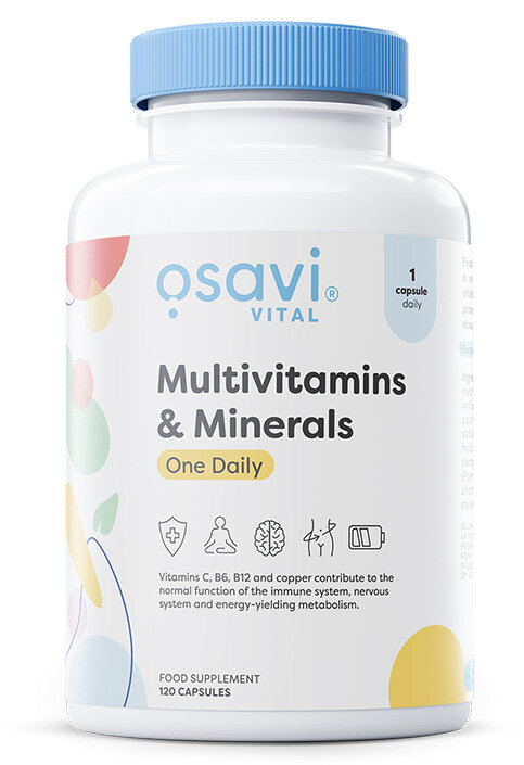 Osavi Multivitamins & Minerals One Daily Multiwitaminy i Minerały Wsparcie Zdrowia Organizmu 120 Kapsułek