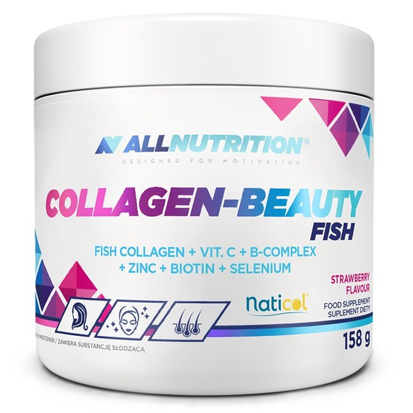 Allnutrition Collagen-Beauty Fish Marine Collagen Peptides with Vitamin and Mineral Complex Strawberry 158g