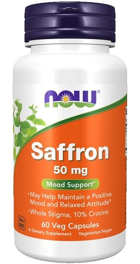 Now Foods Saffron 50mg Saffron Restful Sleep & Relaxation 60 Capsules