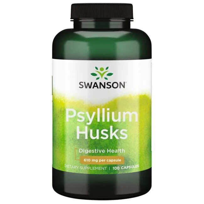 Swanson Psyllium Husks 610mg Wspiera Układ Trawienny 100 Kapsułek