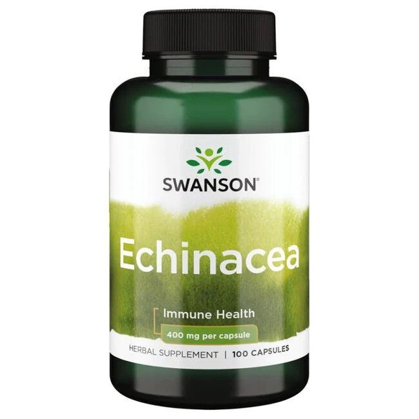 Swanson Echinacea 400mg Jeżówka Wspomaga Organizm w Walce z Infekcjami 100 Kapsułek