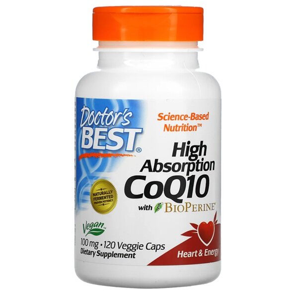 High Absorption CoQ10 with BioPerine, 100mg - 120 vcaps