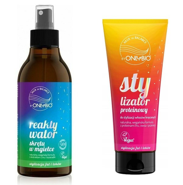 OnlyBio Hair Zestaw do Włosów Kręconych Reaktywator skrętu+Stylizator proteinowy