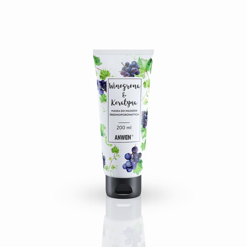 Anwen Medium Porosity Hair Mask with Grapes and Keratin 200ml Best Before 01.01.26