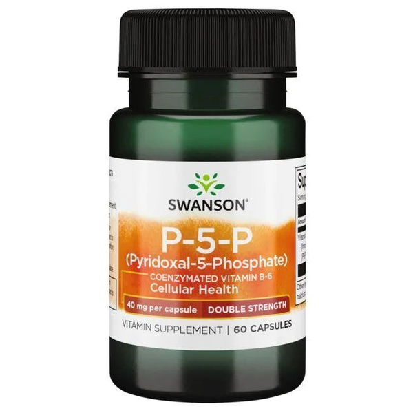 Swanson P-5-P (Pyridoxal-5-Phosphate) Coenzymated Vitamin B6 40mg 60 Kapsułek