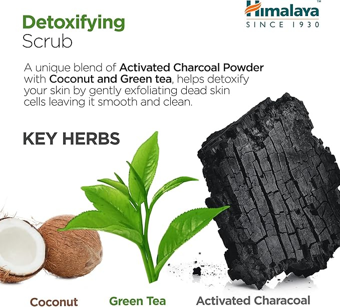 Himalaya Scrub with Activated Charcoal & Green Tea Detoksykacyjny Peeling Węglowy dla Skóry Normalnej i Tłustej 75ml