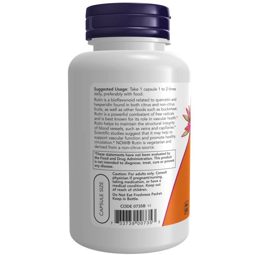 Now Foods Rutin 450mg Rutyna Wzmacnia Zdrowie Serca i Naczyń Krwionośnych 100 Kapsułek