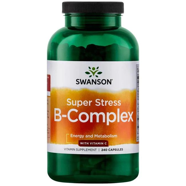 Swanson Super Stress B-Complex with Vitamin C 240 Capsules