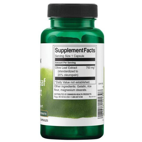 Swanson Olive Leaf Extract 750mg Super Strength 60 Capsules