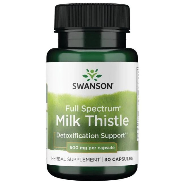 Swanson Full Spectrum Milk Thistle Ostropest Plamisty 500mg 30 Kapsułek