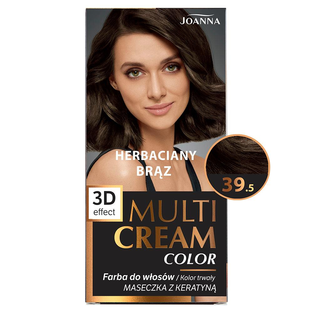 Joanna Multi Cream Color Farba do Włosów z Efektem 3D z Długotrwałym Efektem Nr 39.5 Herbaciany Brąz 1 Sztuka