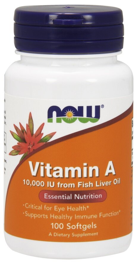 Now Foods Vitamin A 10 000 IU 100 Kapsułek
