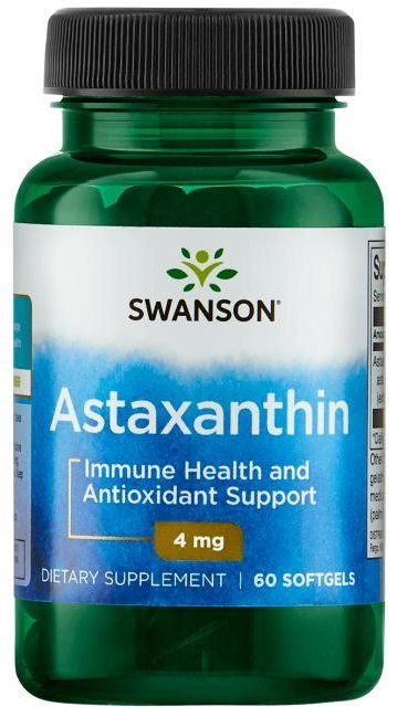 Swanson Astaxanthin 4mg Naturalny Antyoksydant 60 Kapsułek