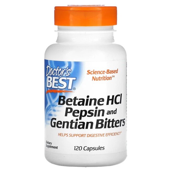 Betaine HCl Pepsin & Gentian Bitters - 120 caps